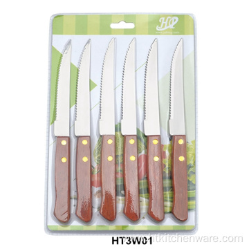 wooden handle steak knives